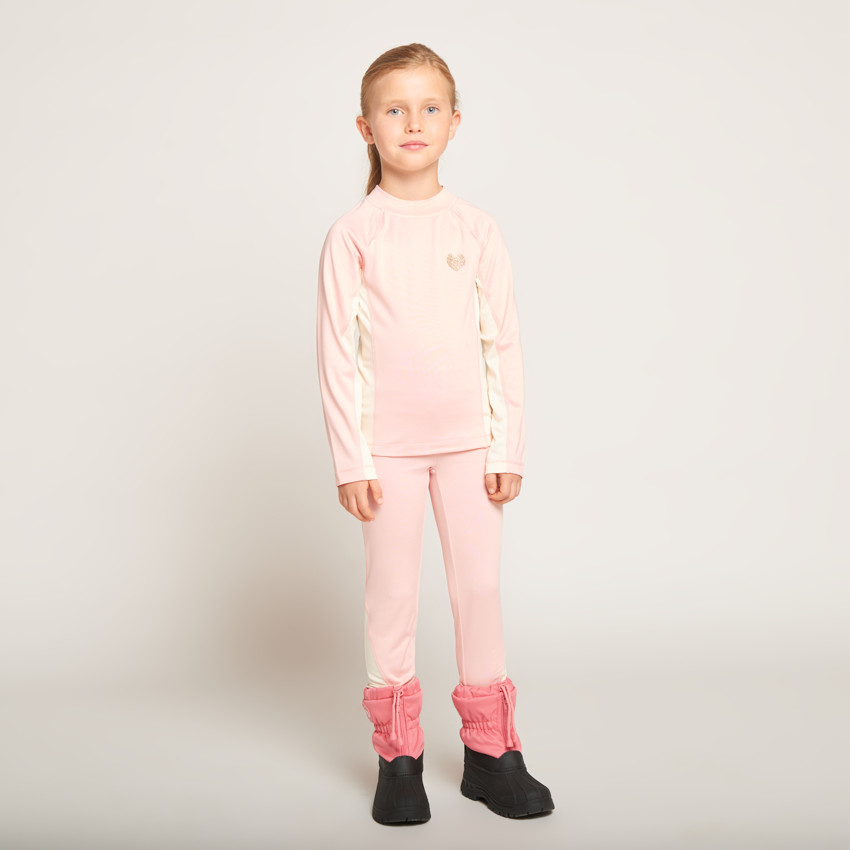T-shirt manches longues de ski bicolore pour fille  