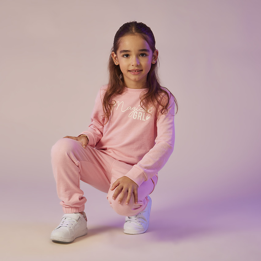 Ensemble jogging 2 pièces uni pour fille 