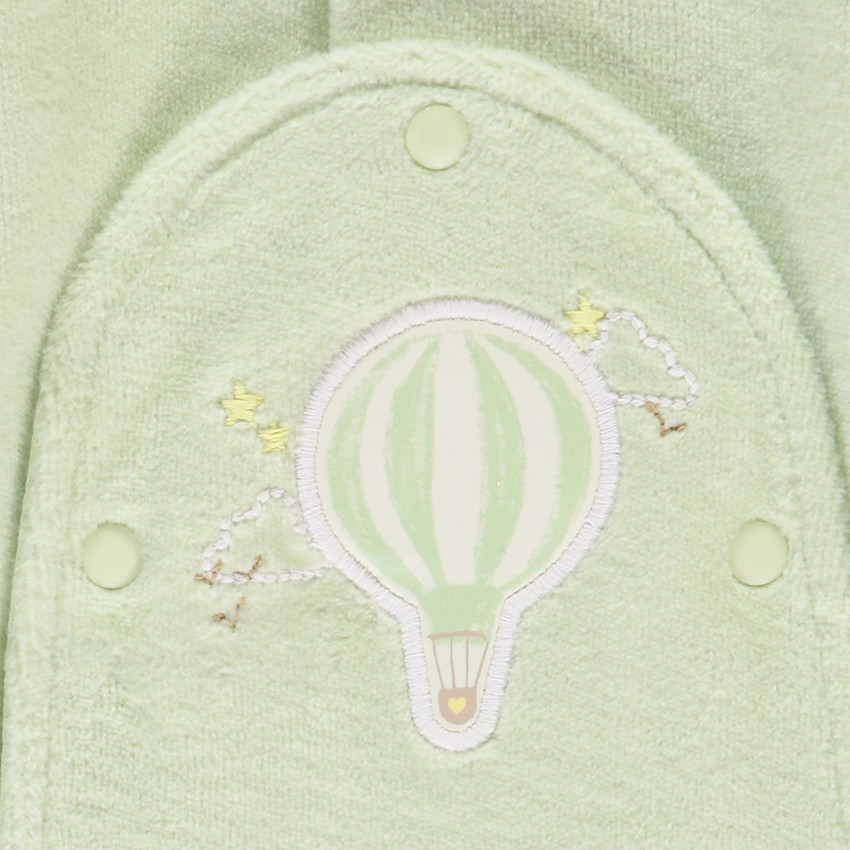 Dors-bien en velours patch montgolfière pour bébé prématuré 