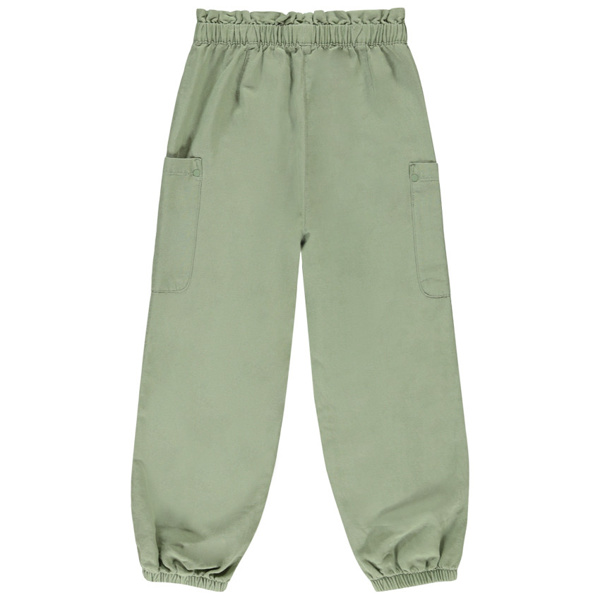 Pantalon ballon esprit cargo en toile unie pour fille 