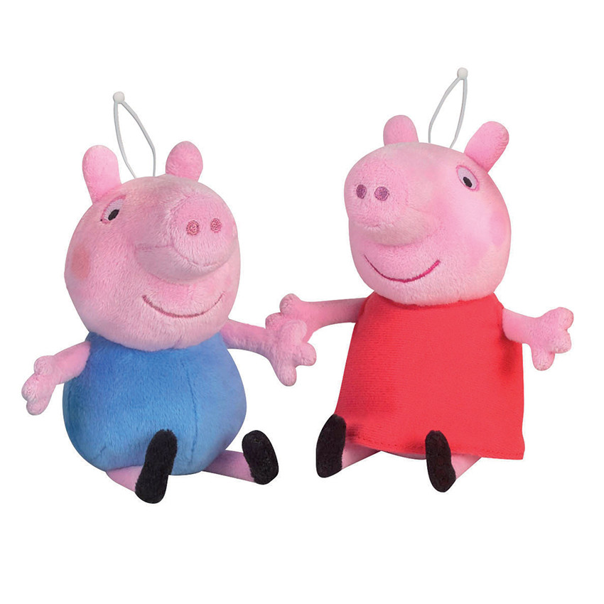 Peluche Bean Bag Peppa et Georges - 17 cm 