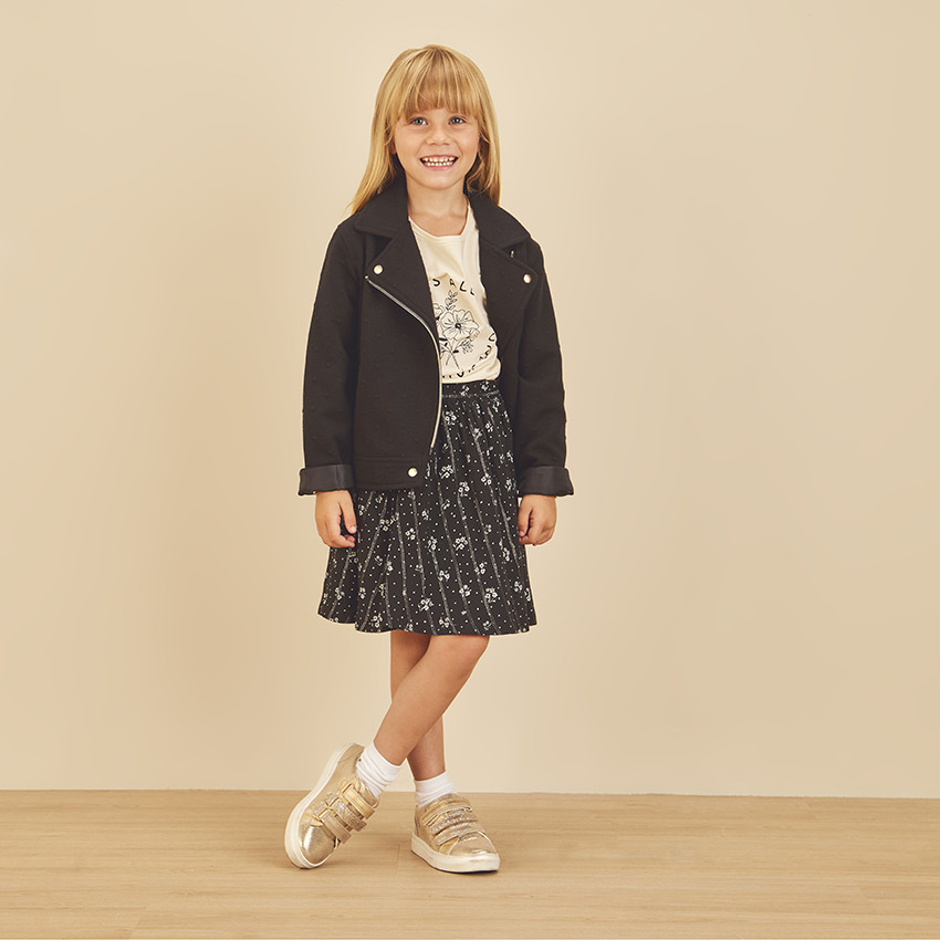 Jupe patineuse à taille smockée pour fille 