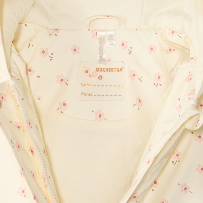 Parka gomme à capuche imprimé fleurs pour bébé fille 