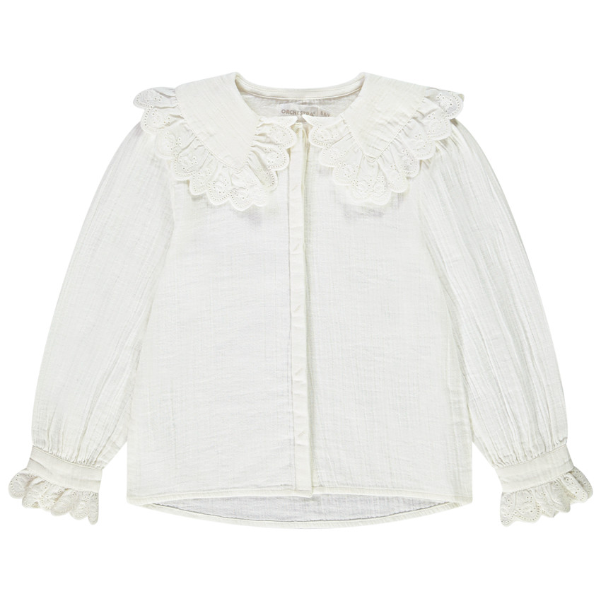 Chemise manches longues en double gaze de coton pour fille 