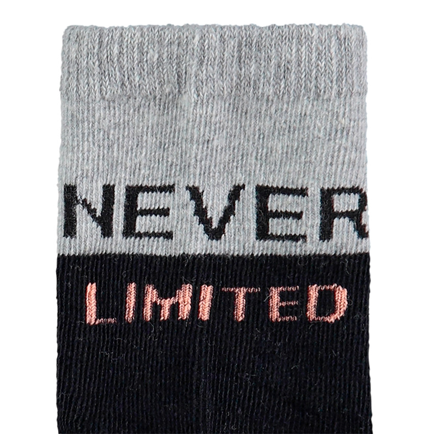 Lot de 2 paires de chaussettes assorties avec inscriptions en jacquard 