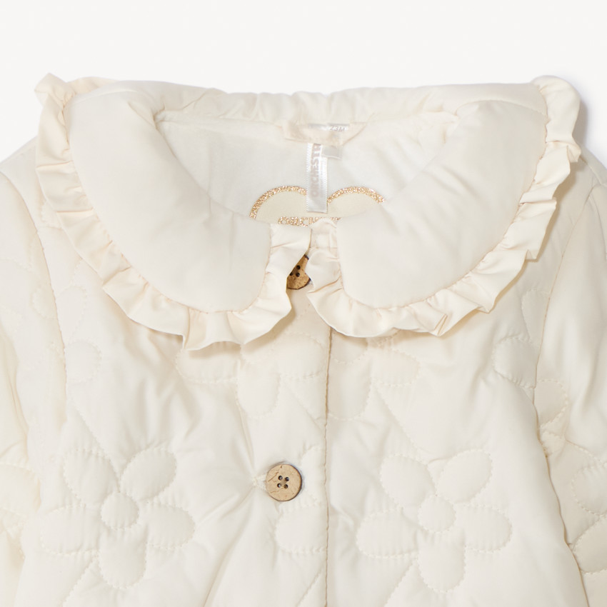 Veste manches longues matelassée et brodée pour bébé fille 