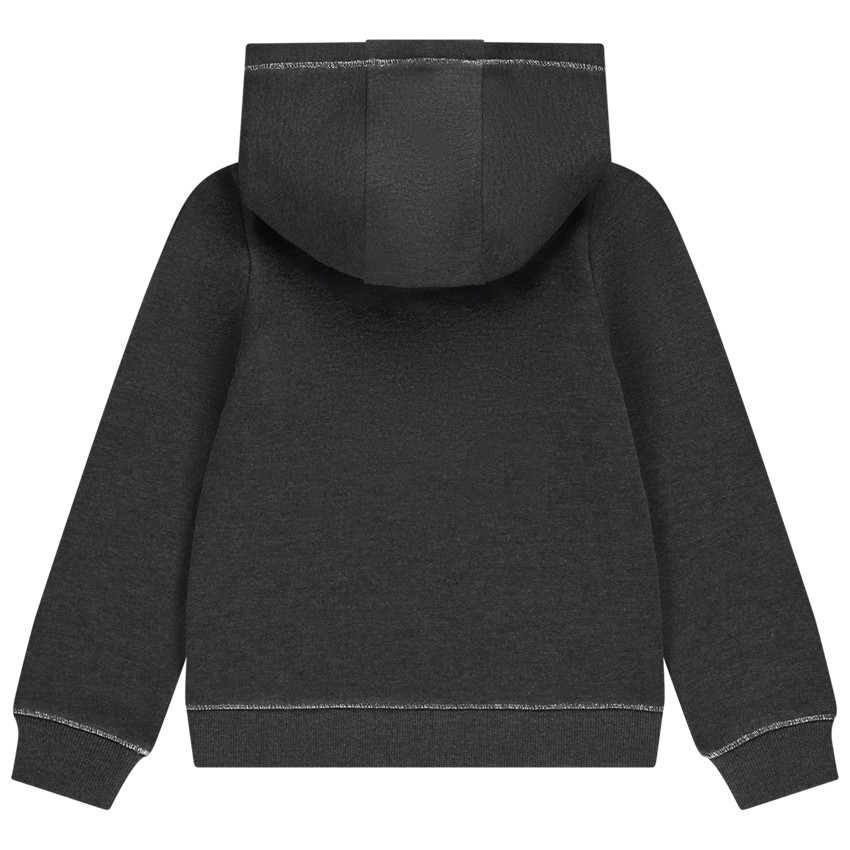 Gilet à capuche en molleton uni pour fille 