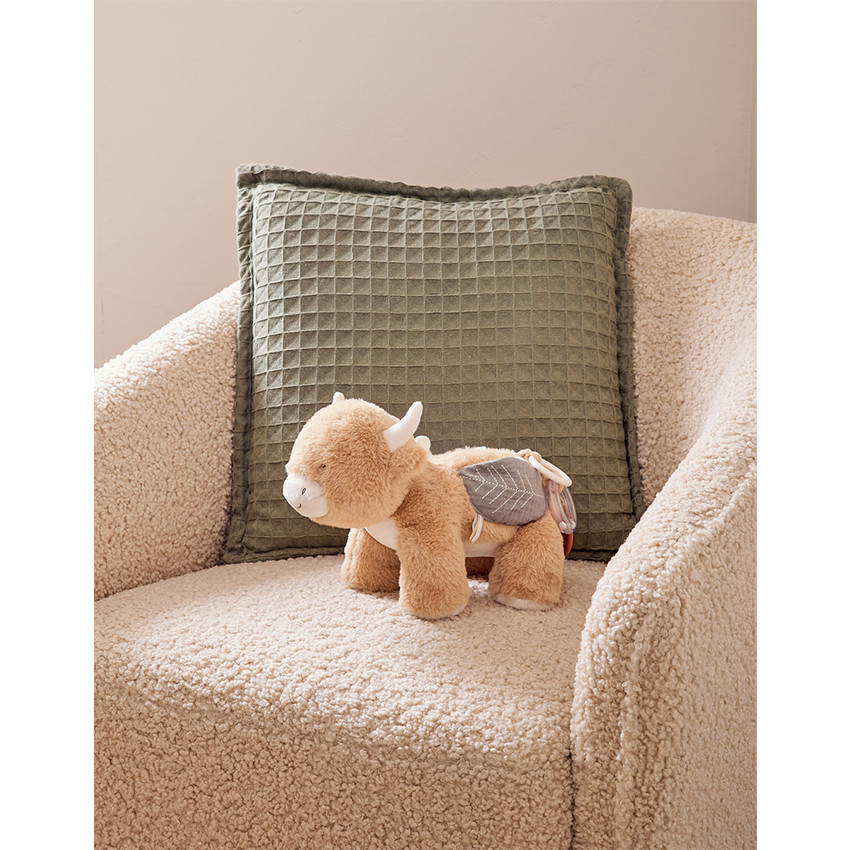 Peluche d'activité et d'éveil Vache Fluffy Beige 