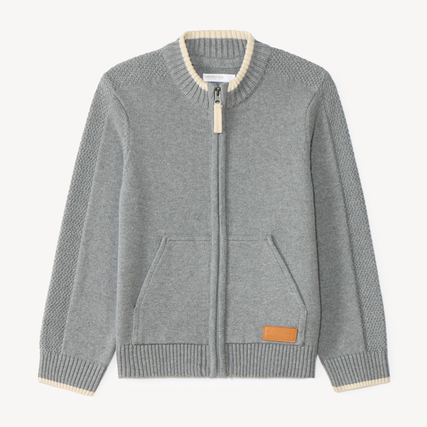 Gilet zippé en tricot garçon