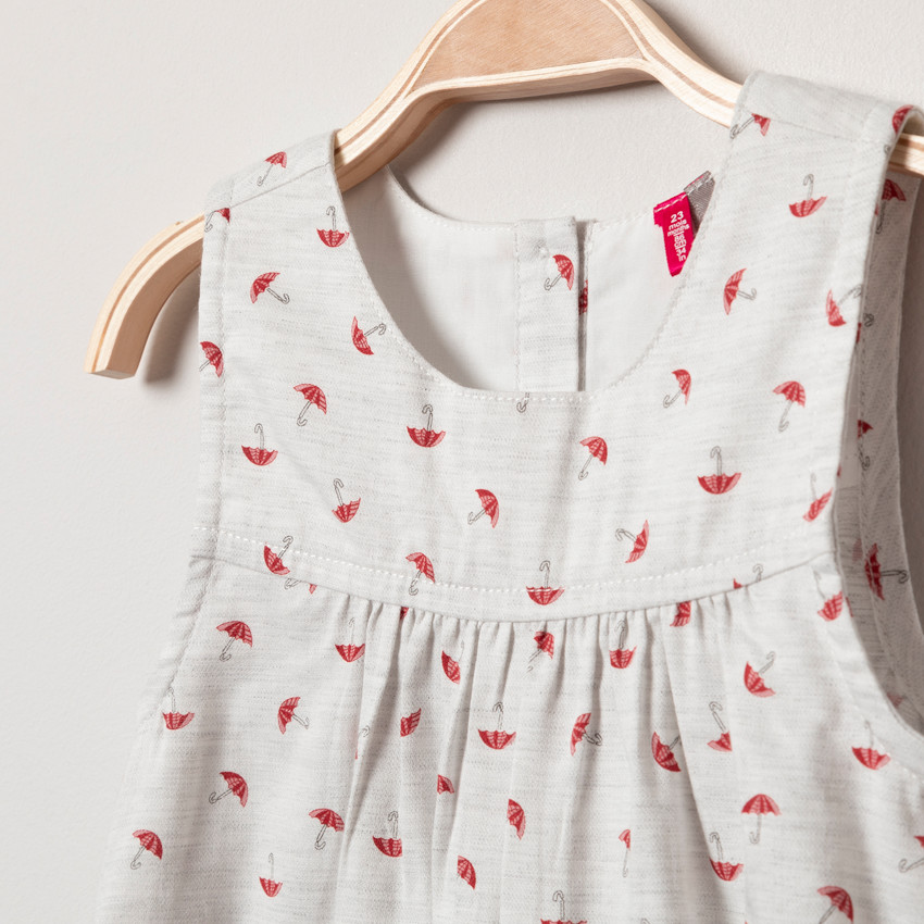 Tunique sans manches imprimée parapluies all-over 