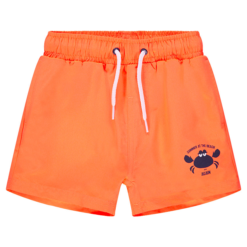 Short de bain orange print crabe 