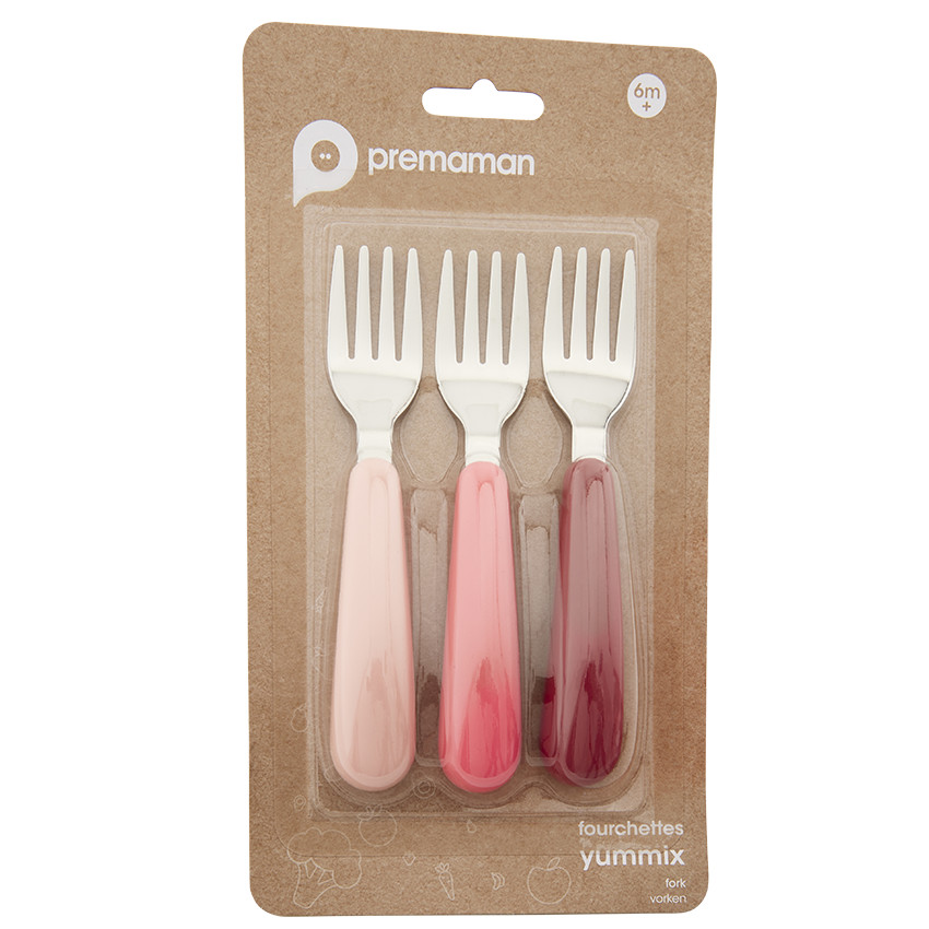 Lot de 3 fourchettes en métal Yummix rose 