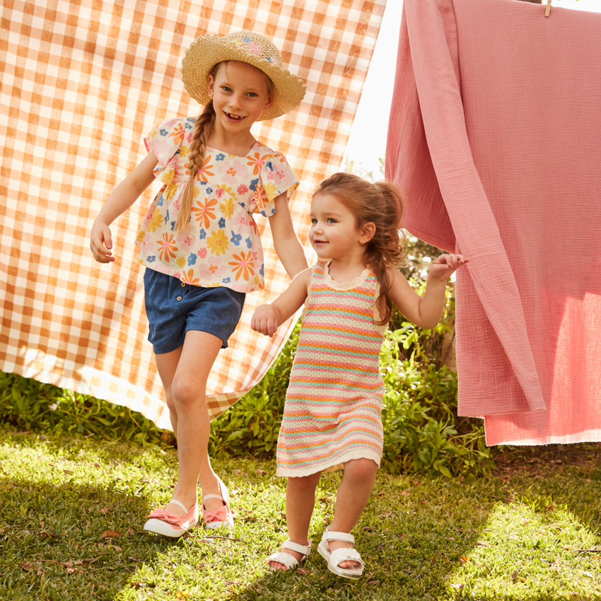 Short texturé uni pour fille 