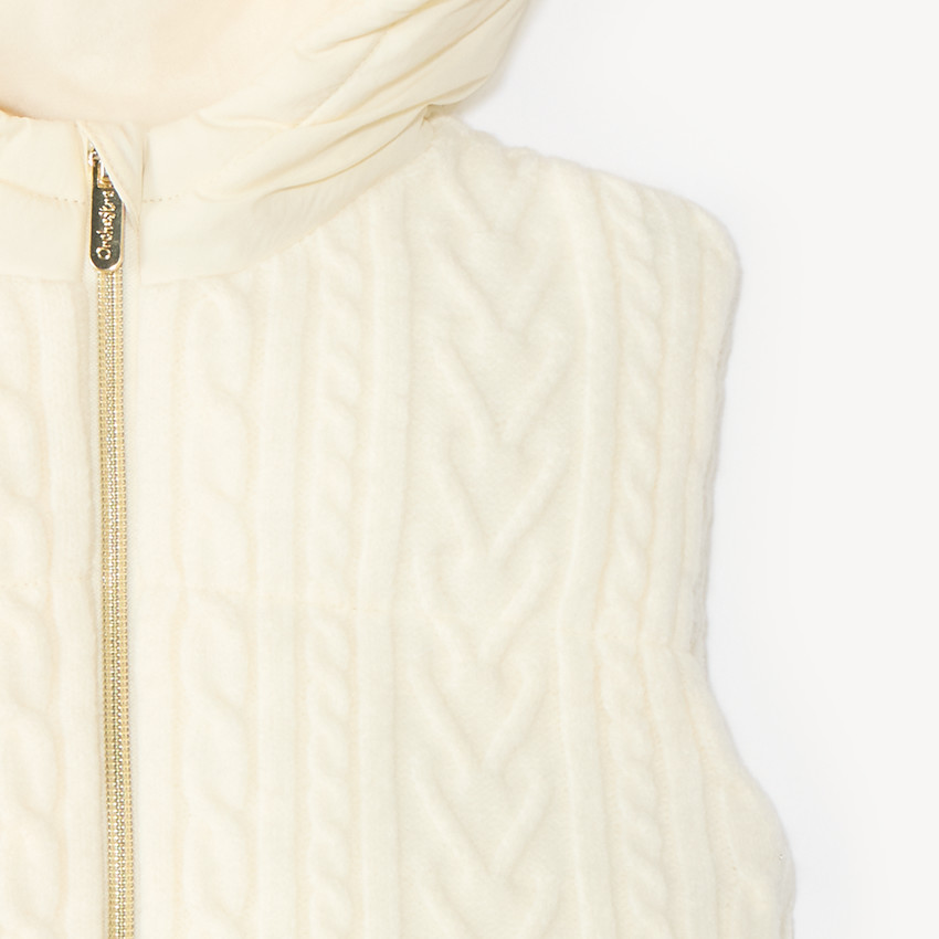 Doudoune sans manches fille effet tricot fantaisie 