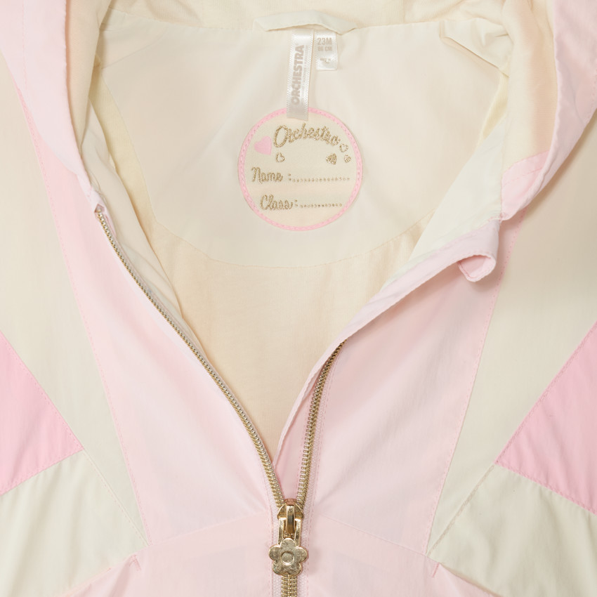 Coupe-vent à capuche effet color block pour bébé fille 