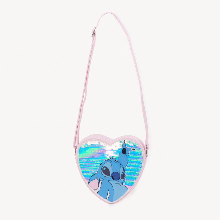 Sac bandoulière cœur Stitch Disney à sequins magiques fille 