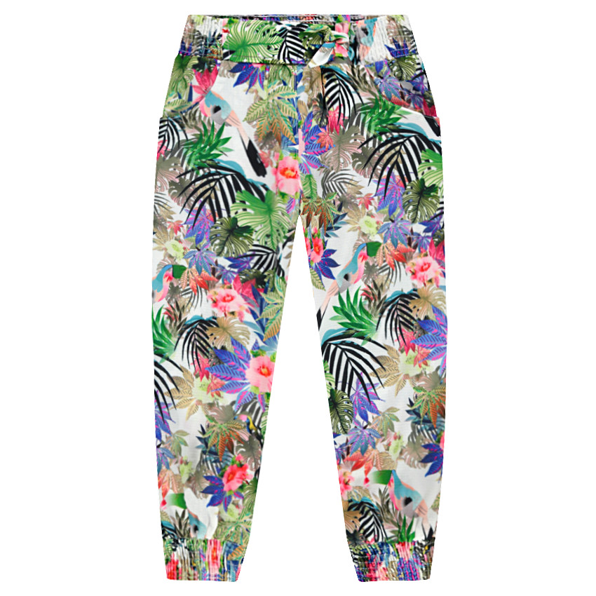 Junior - Pantalon fluide imprimé tropical 