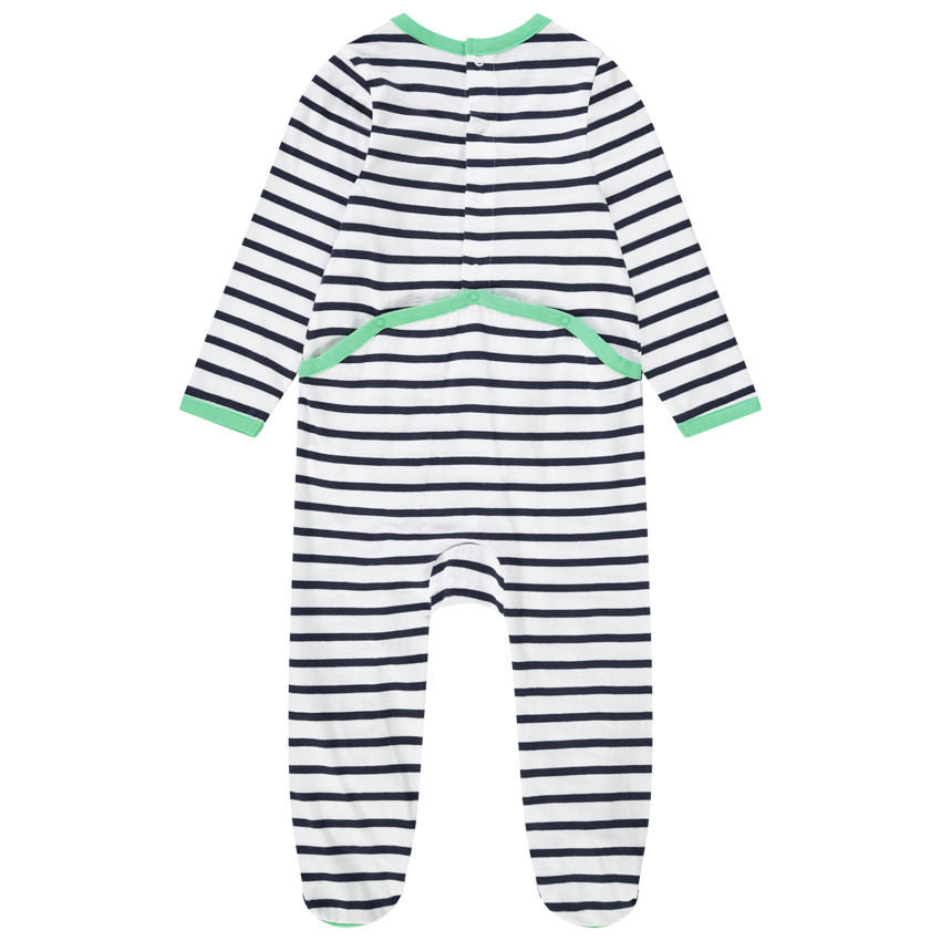 Dors-bien en jersey rayé avec patch grenouille pour bébé garçon 