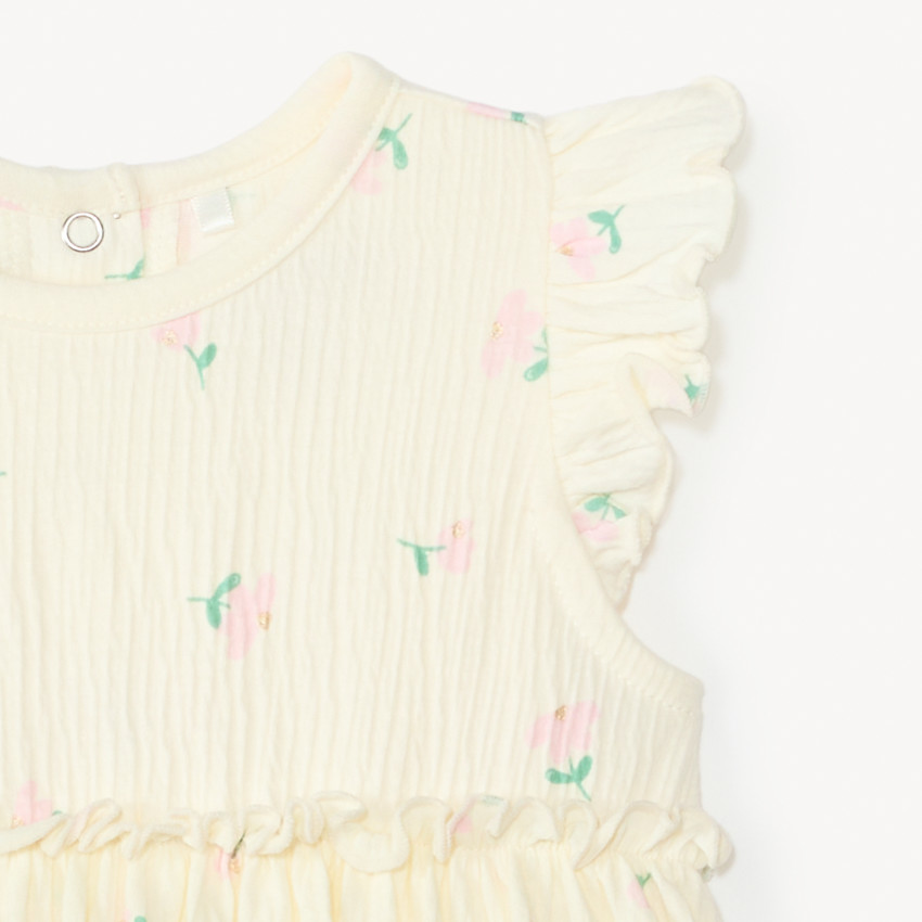 Robe 2-en-1 effet froissé avec imprimé fantaisie pour bébé fille 