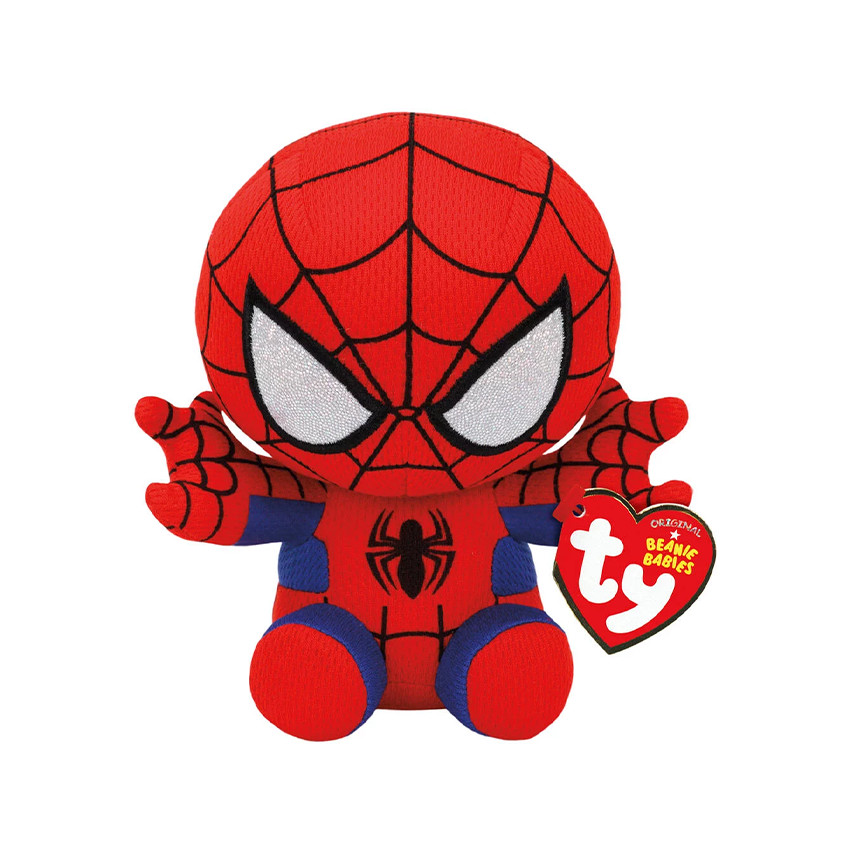 peluche beanie babies marvel 15 cm spider-man - rouge
