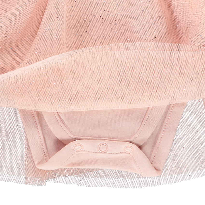 Robe de cérémonie effet 2 en 1 en maille et tulle pour bébé fille 