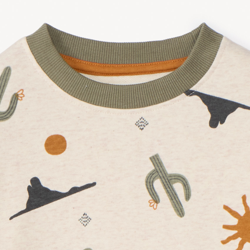 Sweat à manches longues en molleton imprimé cactus pour garçon 