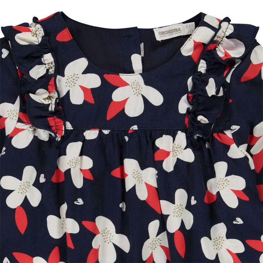 Tunique manches longues imprimé fleurs pour fille 