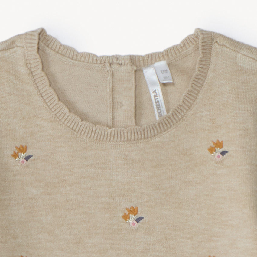 Ensemble 2 pièces total look en tricot pour bébé fille 