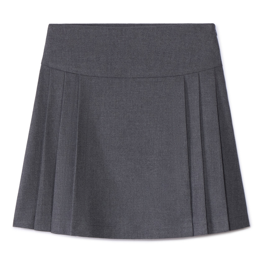 Jupe plissée d'uniforme en toile unie pour fille