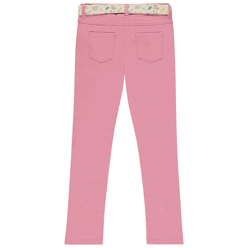 Pantalon slim avec ceinture imprimée à nouer pour fille 