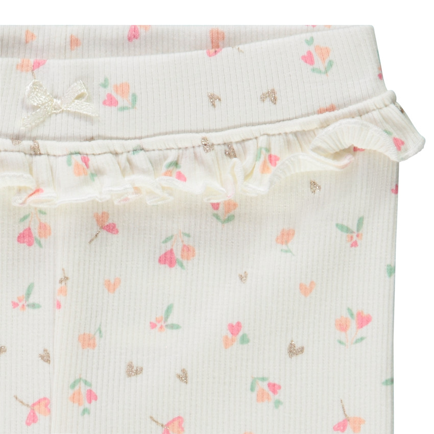 Caleçon long côtelé imprimé fantaisie pour bébé fille 