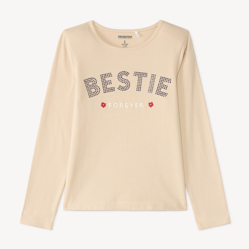 T-shirt manches longues fille print Bestie 