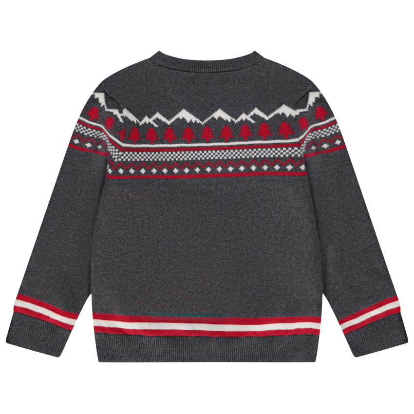 Pull de Noël en tricot dinosaure fantaisie pour garçon 