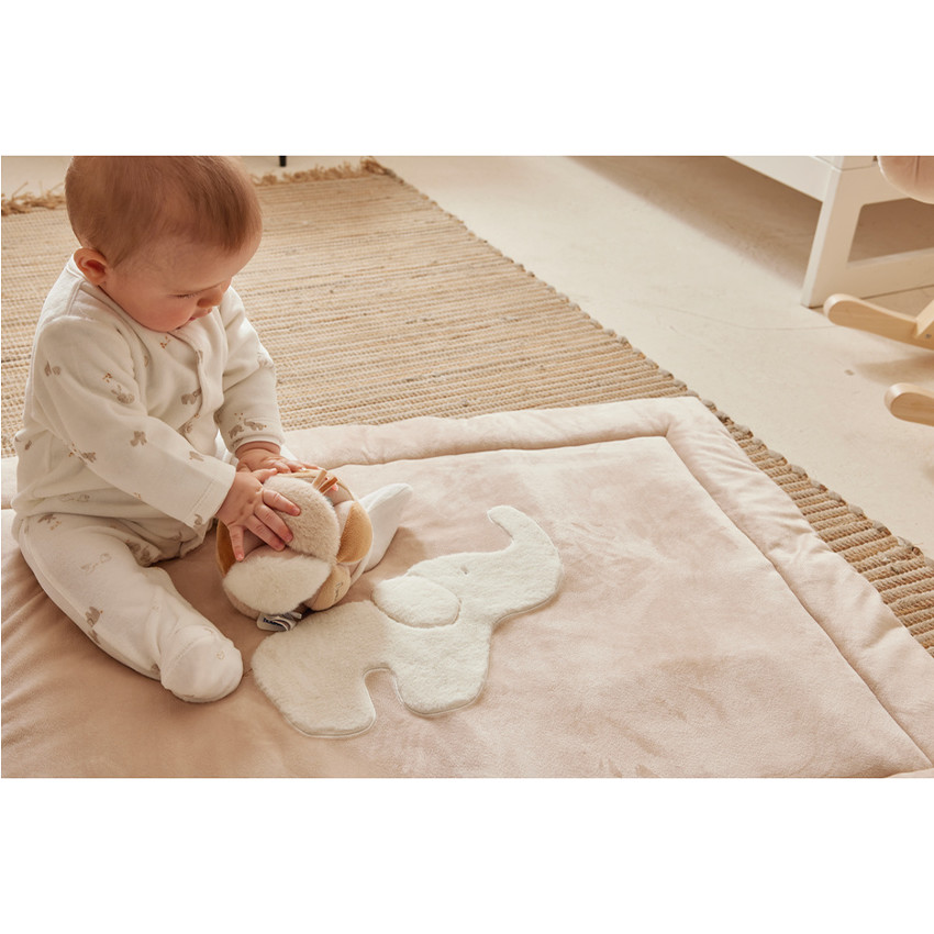 Tapis de parc Veloudoux réversible 75x95cm Bali Moka Snow 
