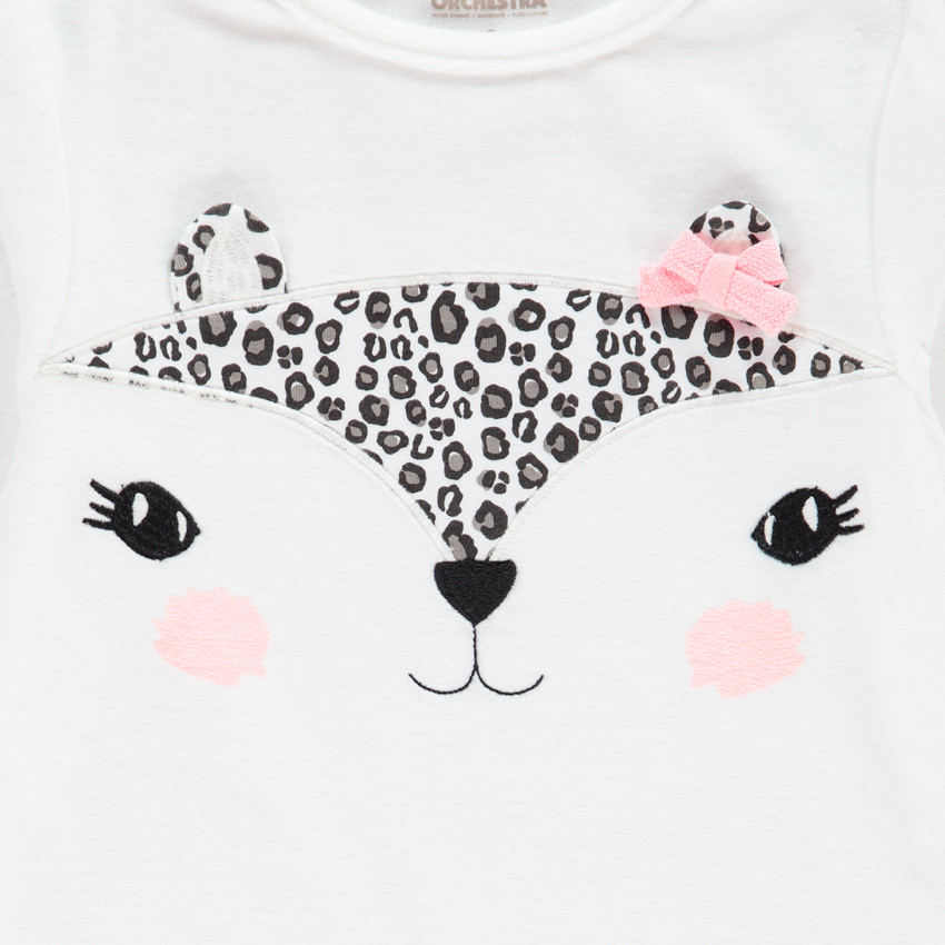 Pyjama en velours pour fille motif panthère 