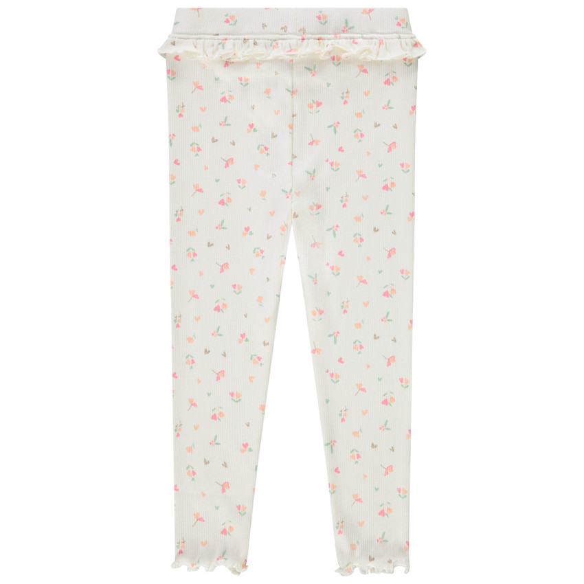 Caleçon long côtelé imprimé fantaisie pour bébé fille 