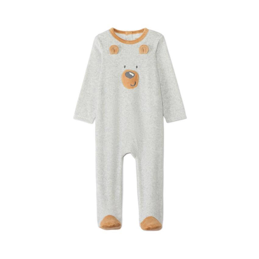 Dors-bien en velours fantaisie pour bébé garçon  