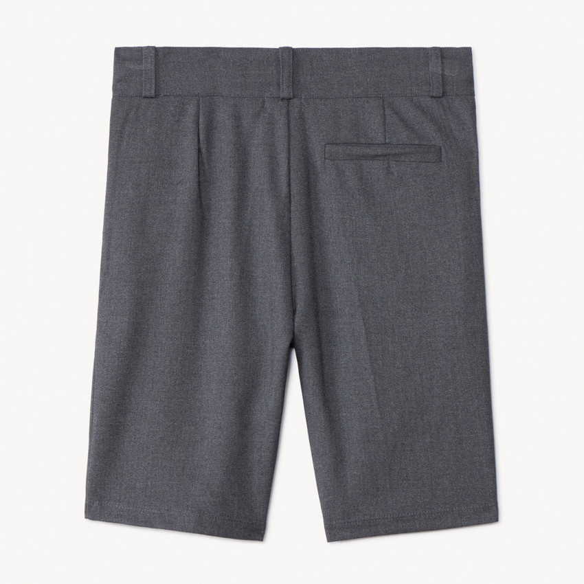 Bermuda court en toile uni gris style uniforme pour garçon  