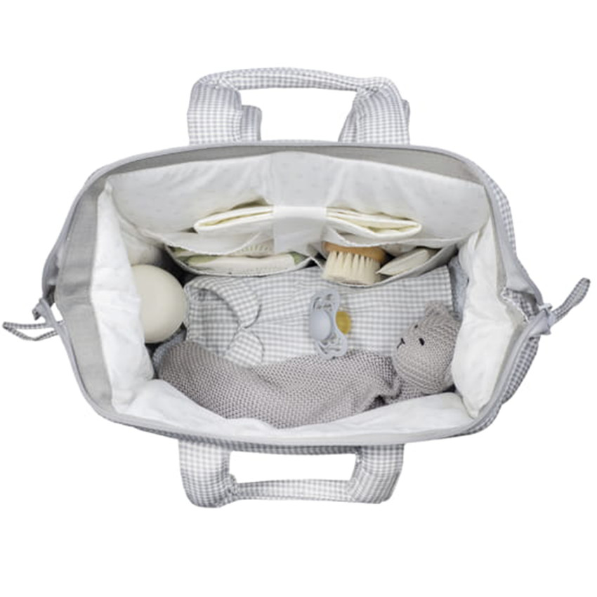 Sac à dos à langer Little Bloom Vichy Gris  