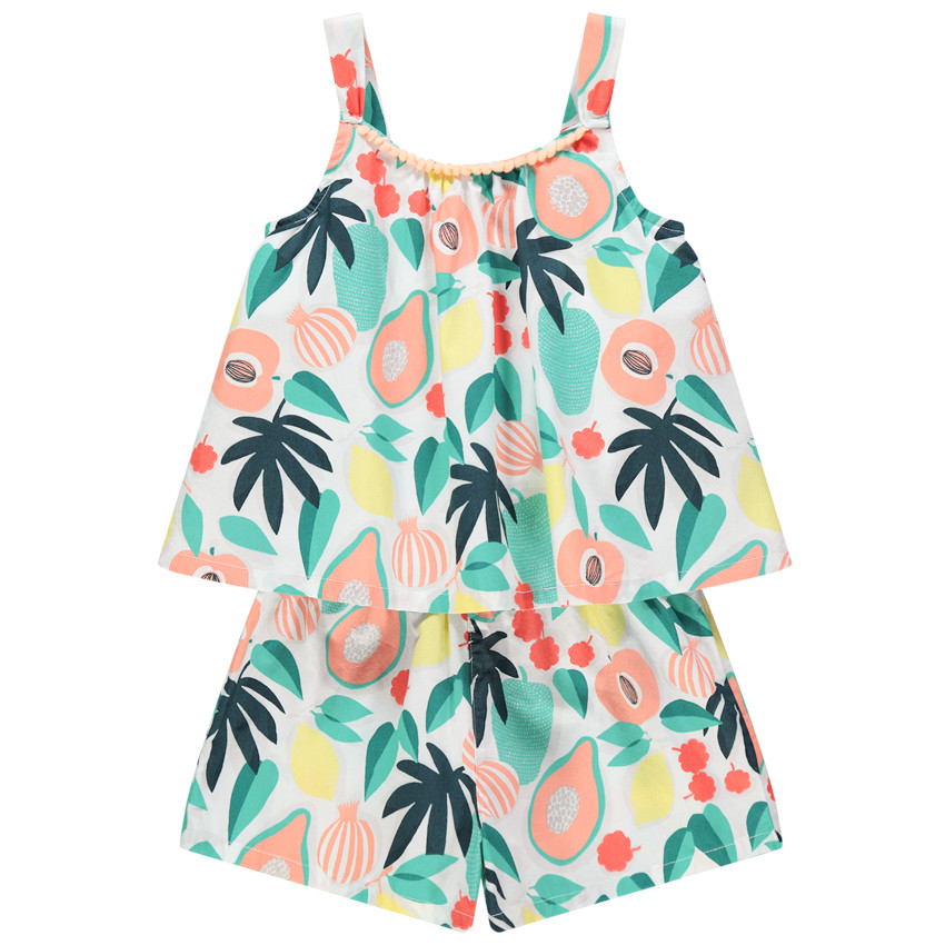 Combishort imprimée fruits pour fille 