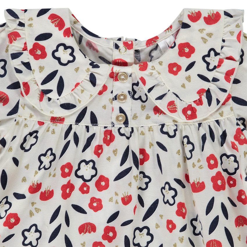 Ensemble 2 pièces imprimé fleuri pour bébé fille 