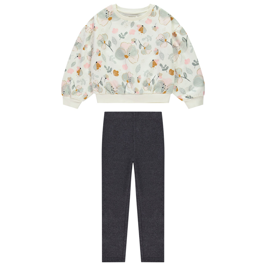 Ensemble jogging 2 pièces imprimé floral pour fille 