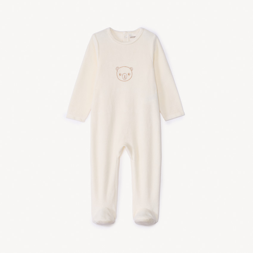 Dors-bien en velours avec animal brodé pour bébé garçon 