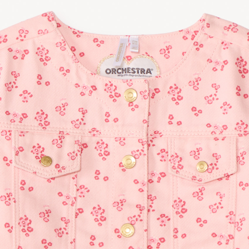 Veste en jean imprimée fleurs pour bébé fille 