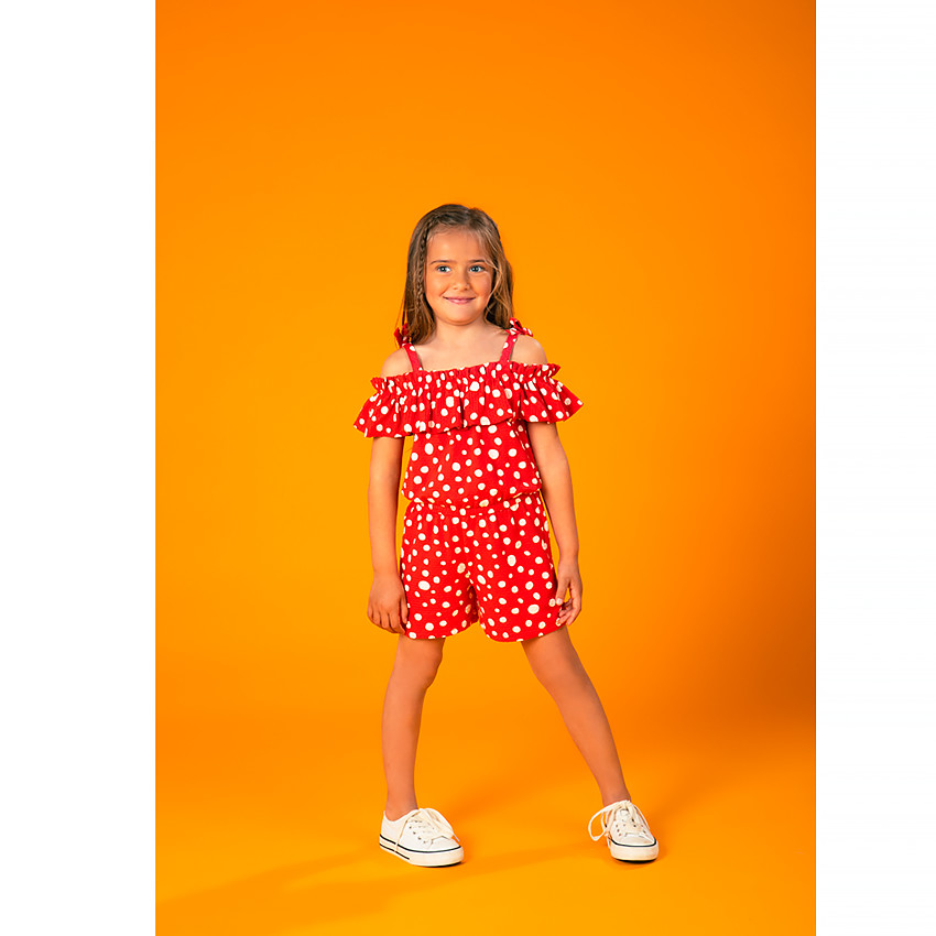 Combishort en jersey imprimé pour fille