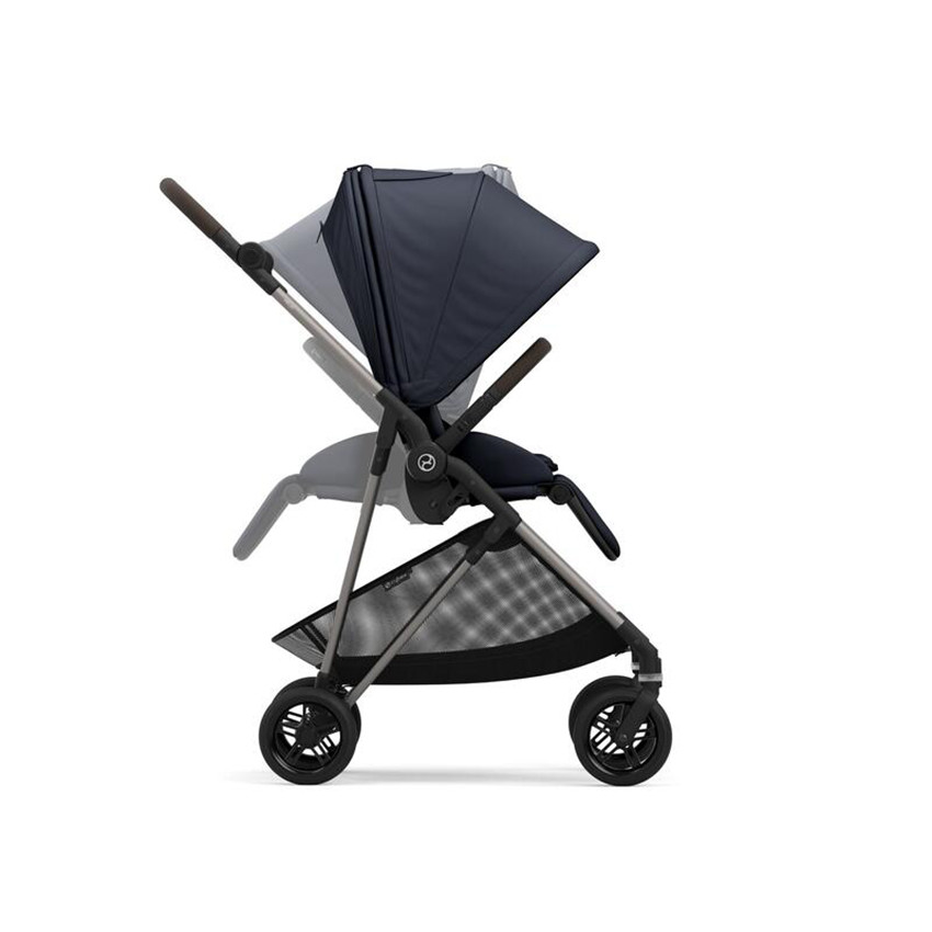 Poussette compacte légère Melio 4 taupe/dark blue-navy 