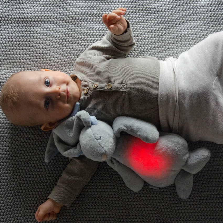 Doudou veilleuse avec son et lumière Sky Gris/Bleu  