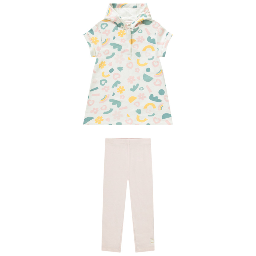 Ensemble 2 pièces robe imprimée arty pour bébé fille 