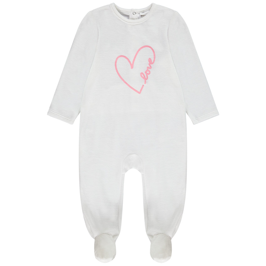 Dors-bien en velours print coeur pour bébé fille 