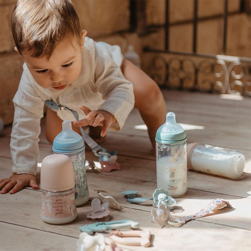 Sucette physiologique en silicone SX PRO Wonder 0-6 mois Rose clair 